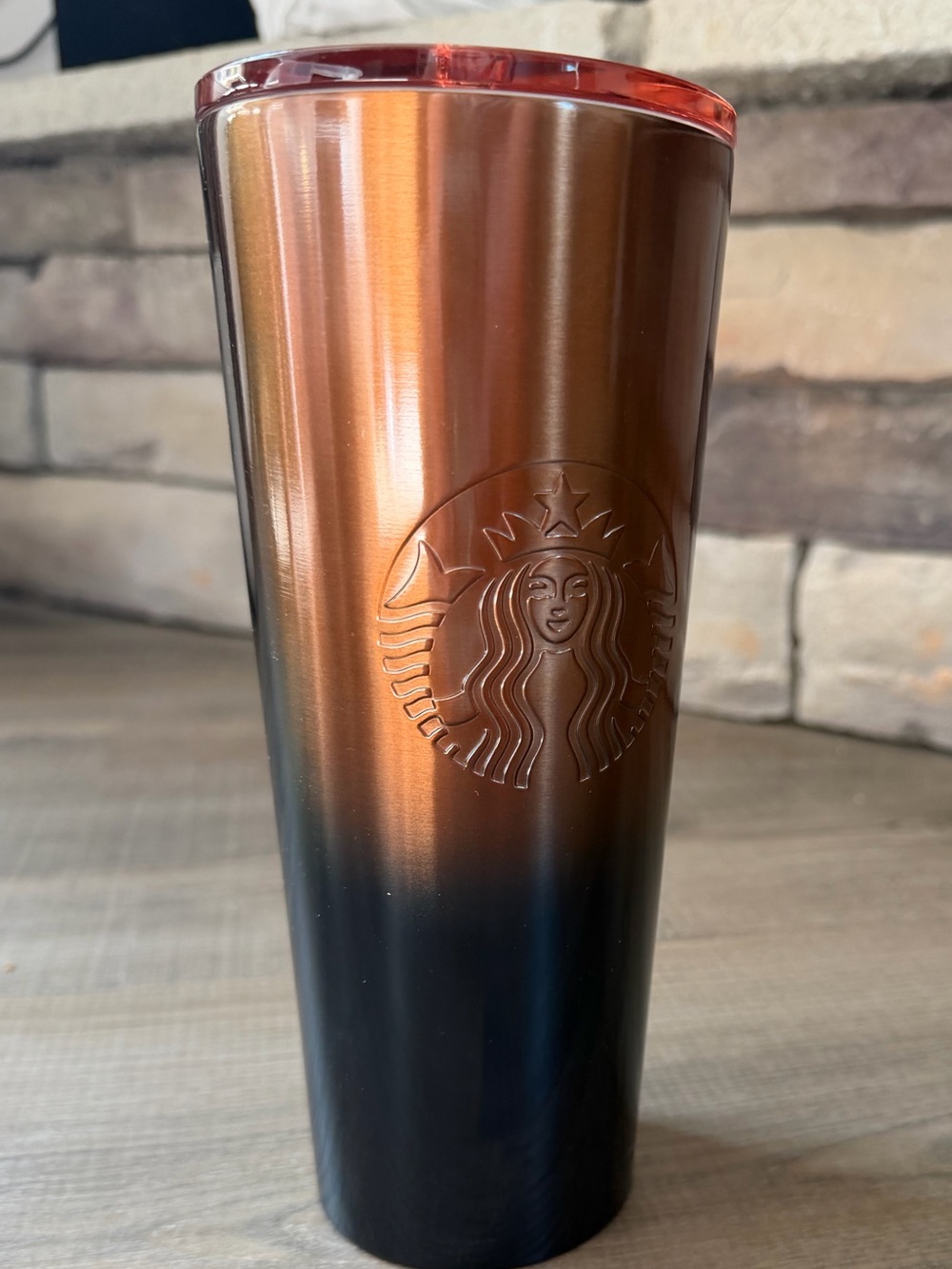Starbucks Copper and Emerald Green Ombre Stainless Tumbler without straw - NWT